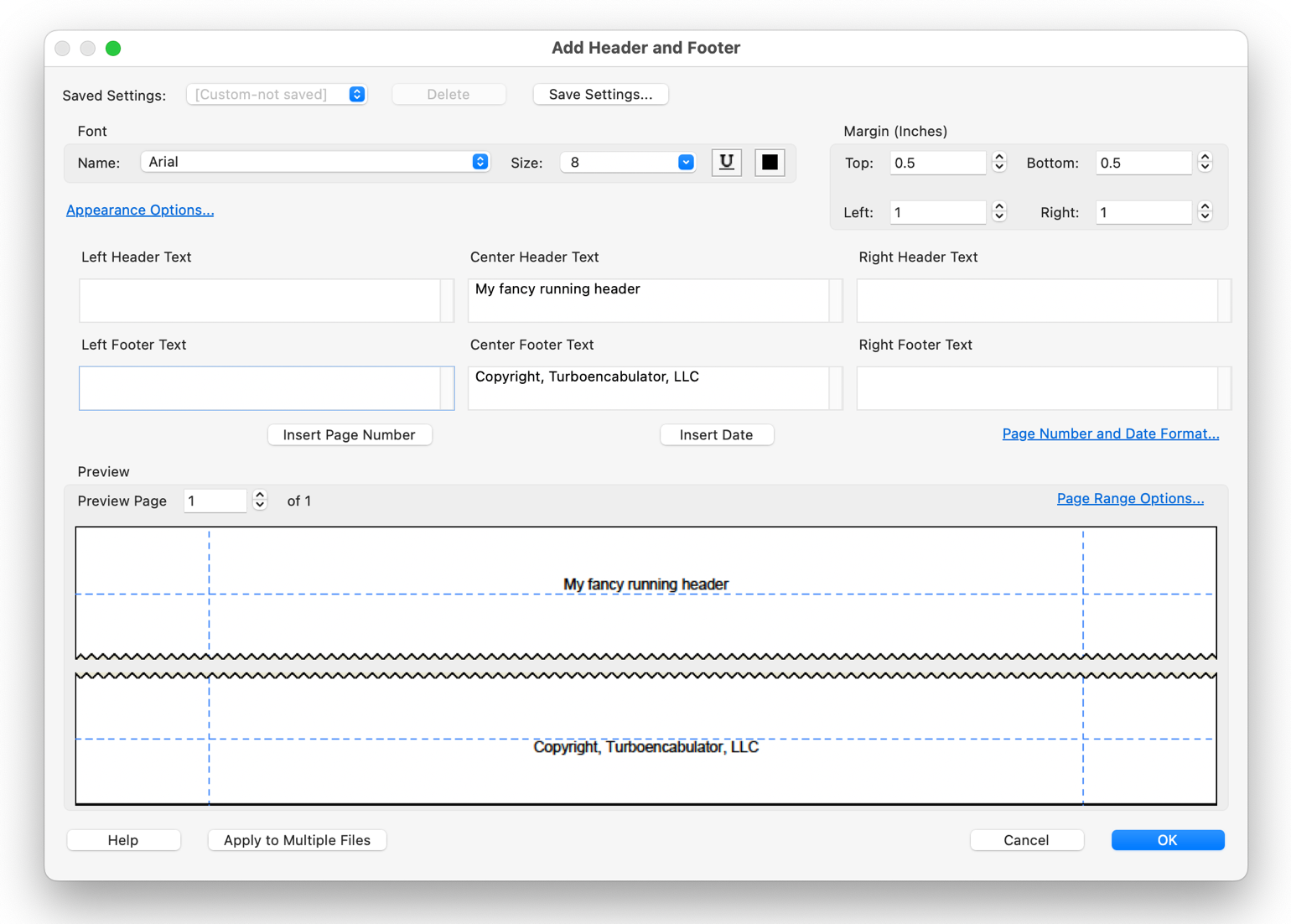 The Add Header and Footer tool in Adobe Acrobat Pro